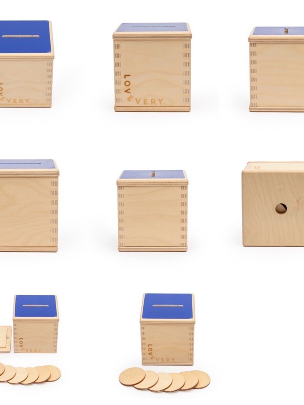 Lovevery Wooden Coin Box Toy - Blue
